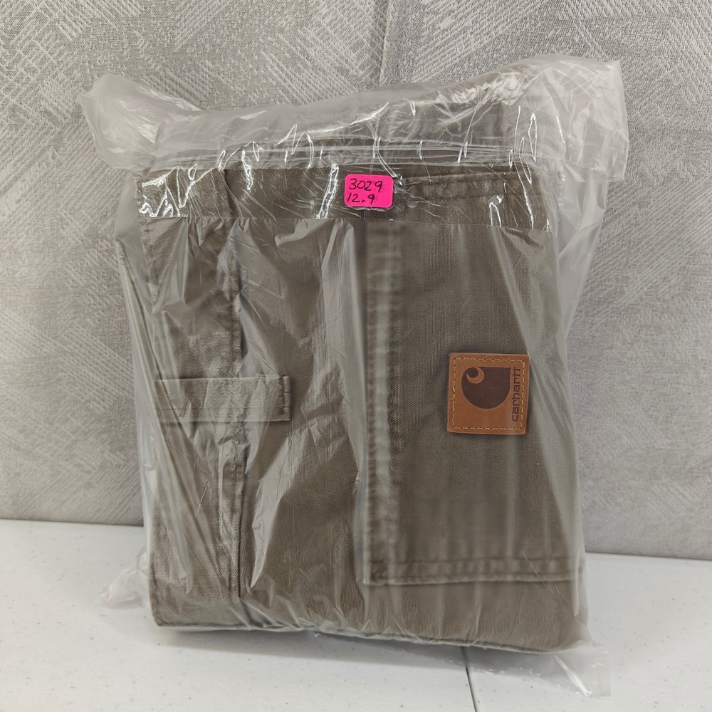 Vintage Carhartt Canvas Carpenter Shorts Men 32 Brown B144-LBR Workwear Utility - Picture 7 of 8